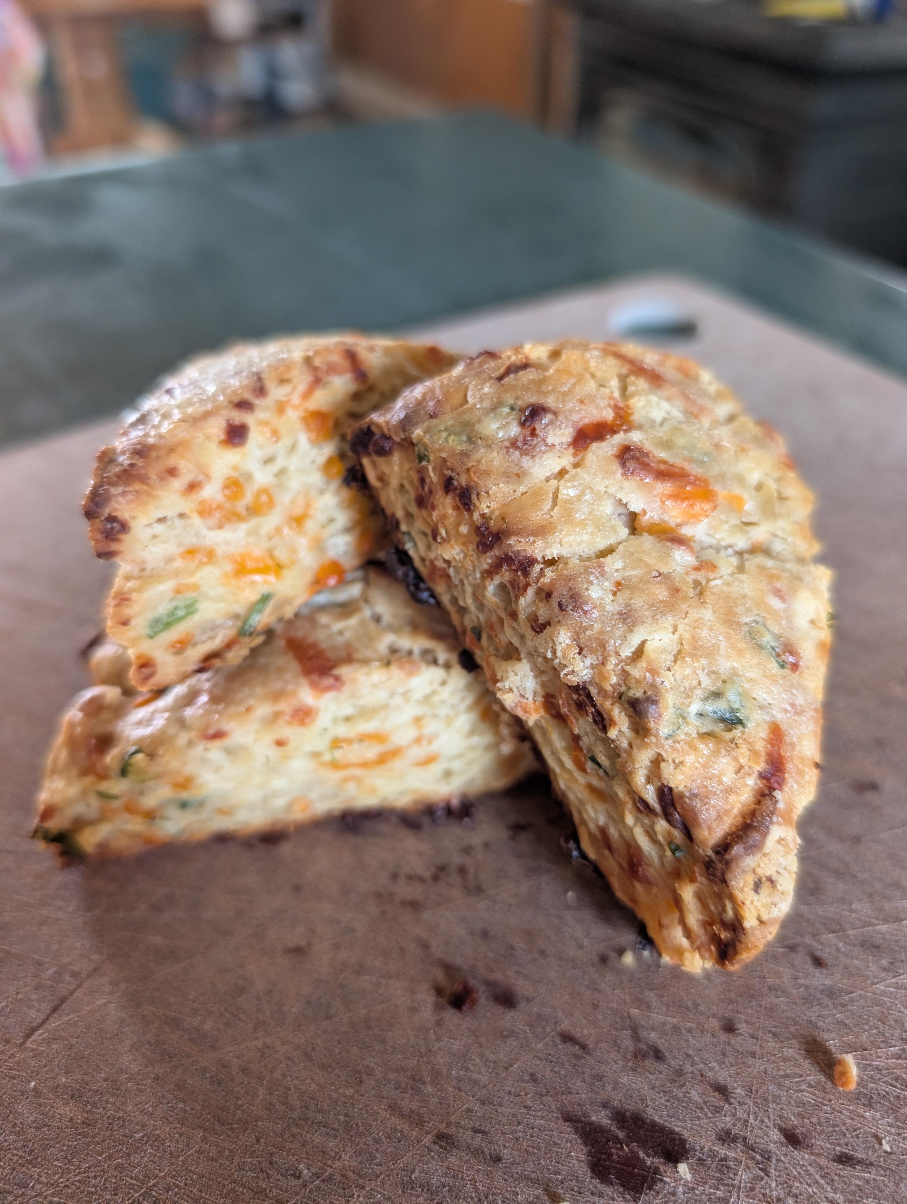 Cheddar and Chive Sourdough Scones