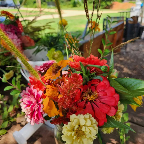 Zinnia bouquet from 4G Farms — Huntsville Food Hub