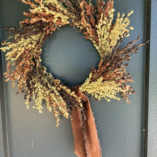 Dried Sorghum Wreath - 6 inch from Flower Child Maysville — Huntsville Food Hub