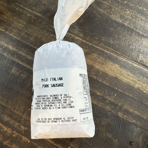 Italian Sausage Tube, 1 lb. from Rapid River USDA Beef and Pork — Huntsville Food Hub
