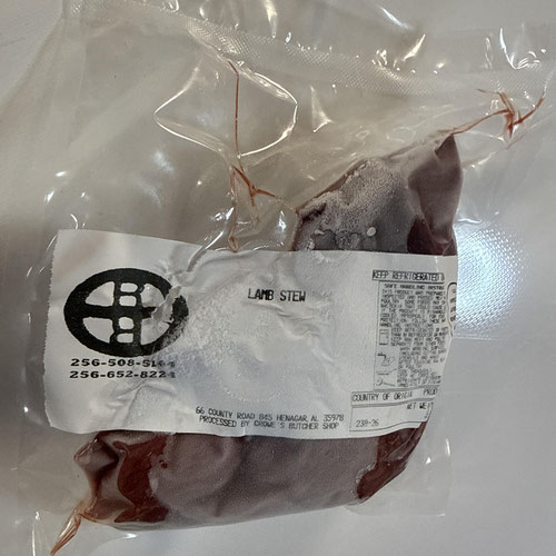 Lamb stew meat  1 lb package from Rapid River USDA Beef and Pork — Huntsville Food Hub