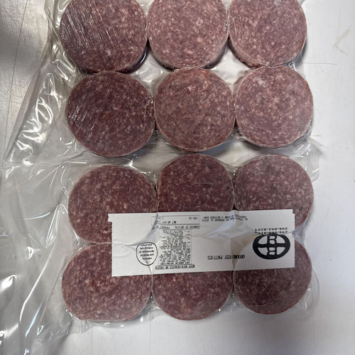 Hamburger Slider patties 6 per pack average 1.16 lbs per pack