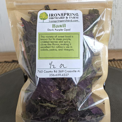 Dried Herbs - Dark Purple Opal Basil from Ironspring Orchard & Farm — Huntsville Food Hub