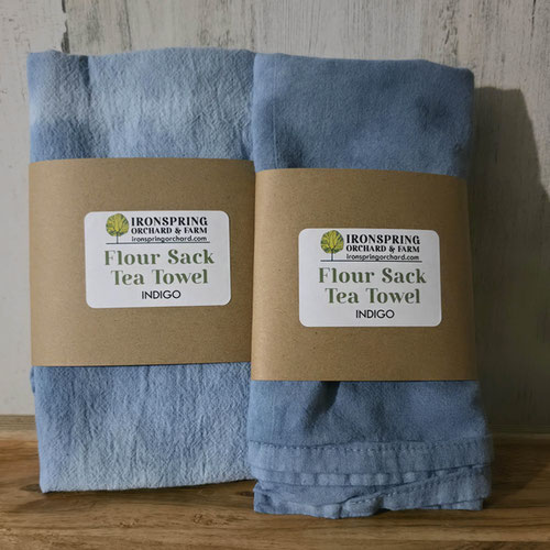 Hand-dyed Flour Sack Tea Towel with Farm-Grown Natural Dyes from Ironspring Orchard & Farm — Huntsville Food Hub
