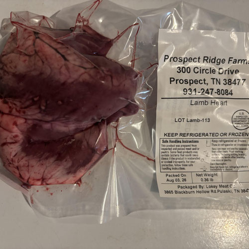 Lamb Heart - 100% Grassfed and Grass-finished from Prospect Ridge Farms — Huntsville Food Hub