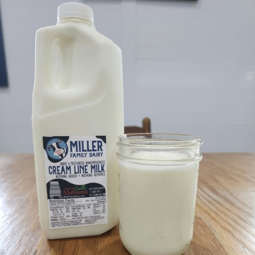 Half-Gallon - Grade A Vat Pasteurized Non-Homogenized Cream Line Milk from Miller Family Dairy — Huntsville Food Hub